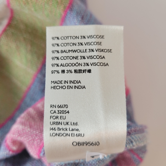 Anthropologie Krisha sleeveless striped multicolor top women's size Large petite - Picture 8 of 12